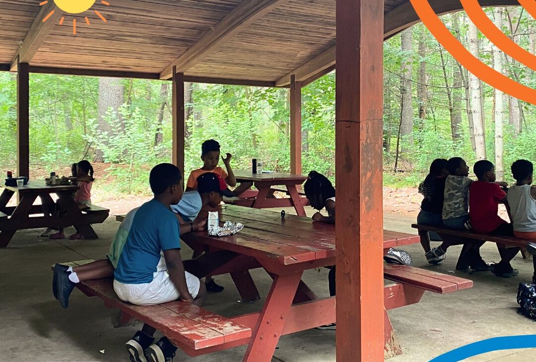 children enjoy a meal at camp ponkapoag